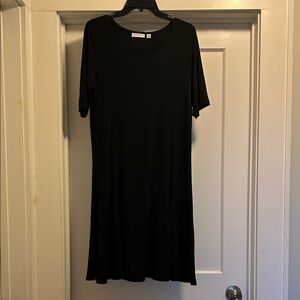 Susan Graver Black Short Sleeve Women’s Dress, Size Medium